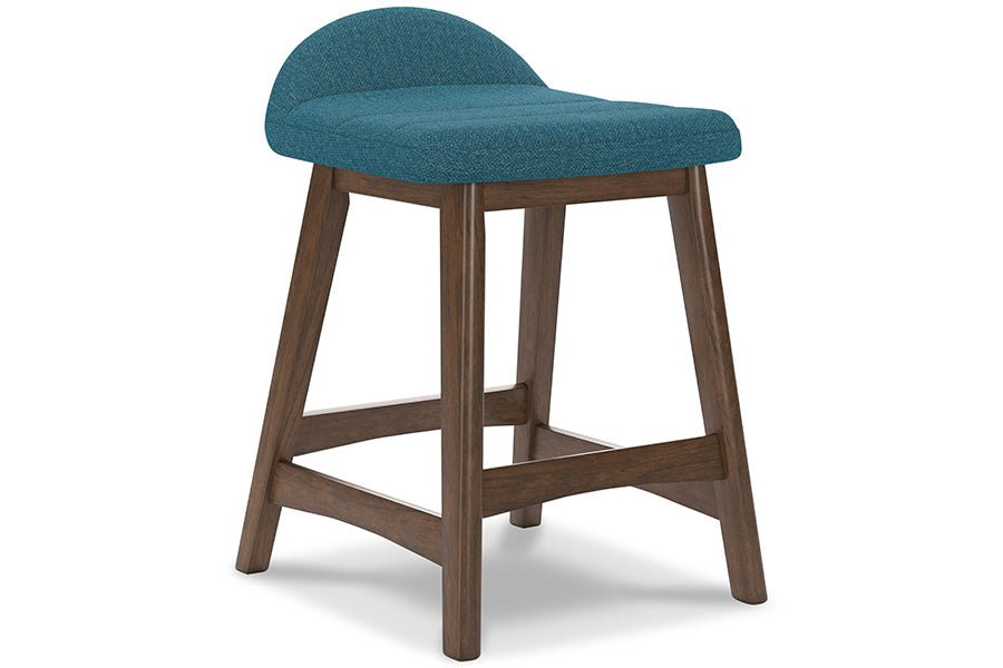 Lynn Blue Upholstered Counter Stools (Set of 2)