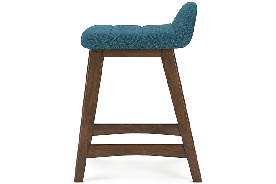 Lynn Blue Upholstered Counter Stools (Set of 2) -