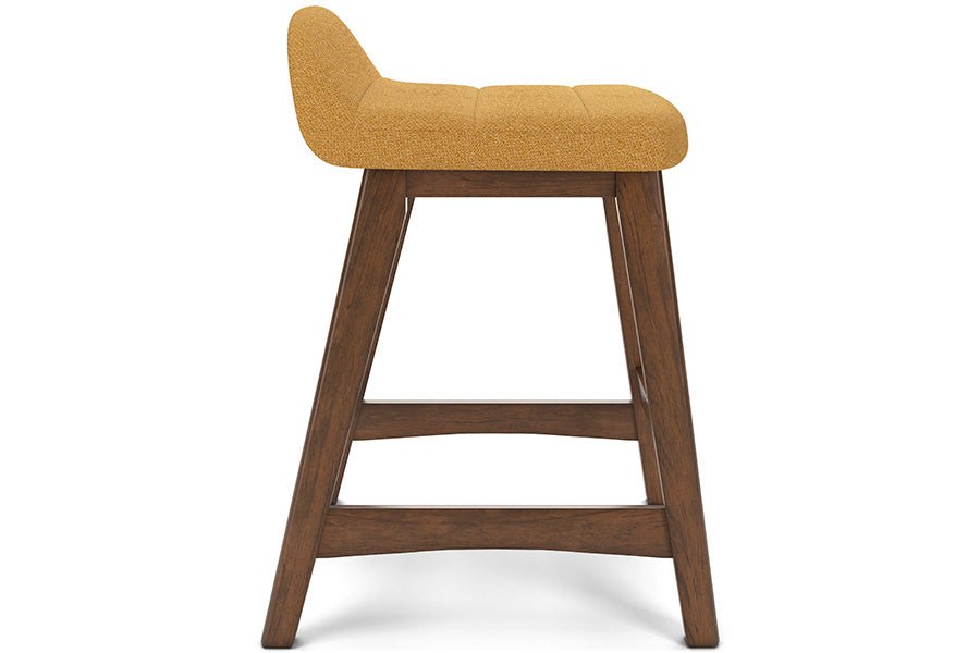 Lynn Mustard Upholstered Counter Stools (Set of 2) -