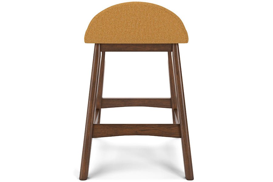 Lynn Mustard Upholstered Counter Stools (Set of 2)