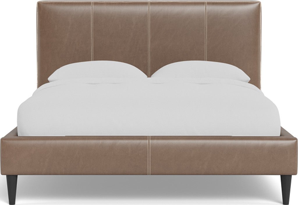Wallace King Untufted Leather Bed