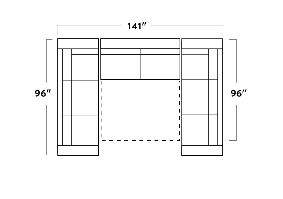 Track 141" Leather Corner Sofa Sleeper U Sectional -