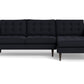 Wallace Right Chaise Sectional - Bella Black