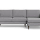 Wallace Untufted Right Chaise Sectional - Villa Platinum