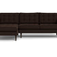 Wallace Left Chaise Sectional - Bella Chocolate