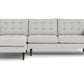 Wallace Left Chaise Sectional - Bella Grey