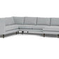 Wallace Untufted Corner Sectional w. Right Chaise - Grande Mist