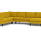Wallace Untufted Corner Sectional w. Right Chaise - Bella Gold