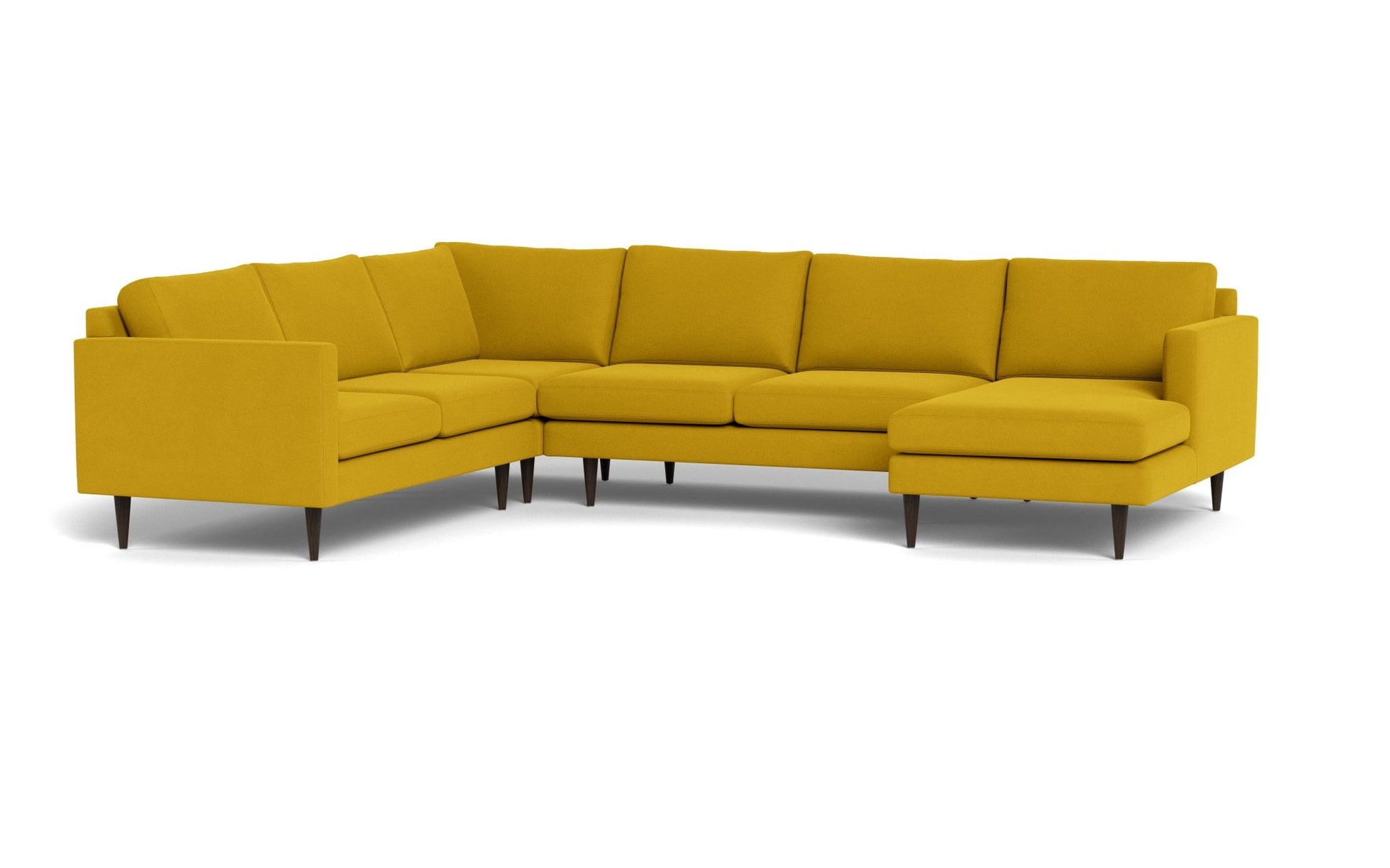 Wallace Untufted Corner Sectional w. Right Chaise - Bella Gold