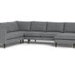 Wallace Untufted Corner Sectional w. Right Chaise - Grande Steel