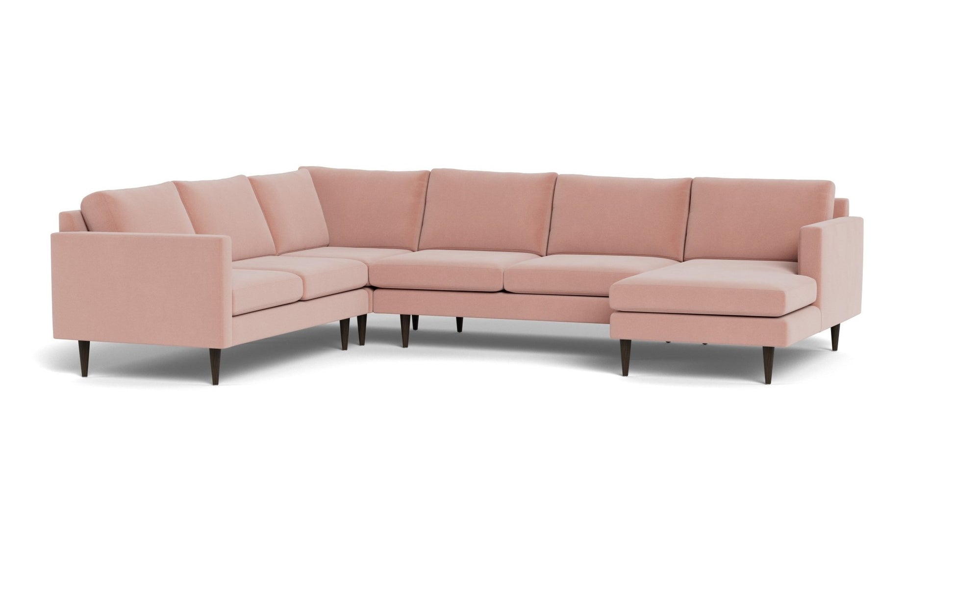Wallace Untufted Corner Sectional w. Right Chaise - Royale Blush