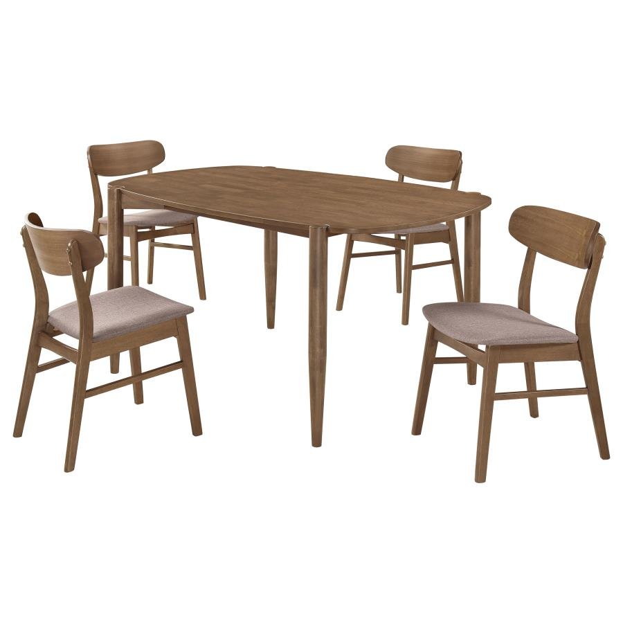 Dora 63" Oval Walnut Dining Table Set