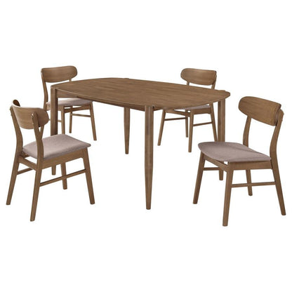 Dora 63" Oval Walnut Dining Table Set -