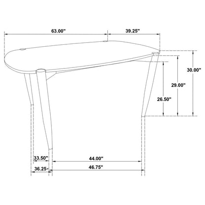 Dora 63" Oval Walnut Dining Table -