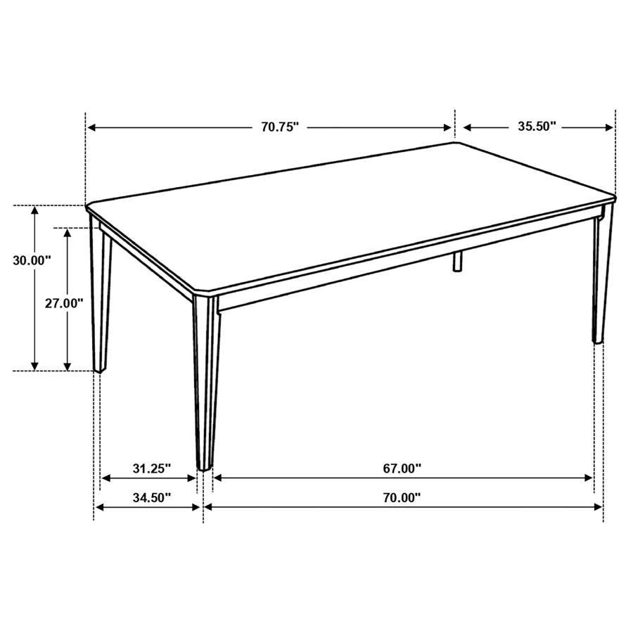 Westley 71" Rectangular Walnut Dining Table