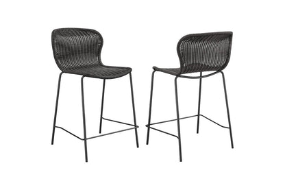 McKenna Faux Rattan Counter Stools (Set of 2)