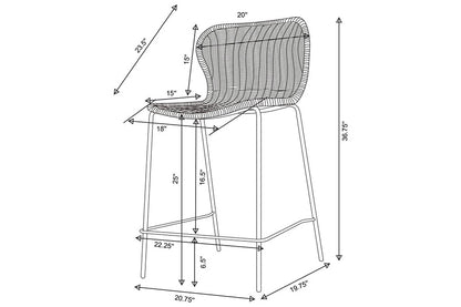 McKenna Faux Rattan Counter Stools (Set of 2)