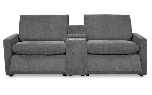 Hadley 2 Seat Reclining Sectional with Console Granite