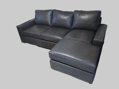 Mas Mesa 101" Deep Leather Reversible Chaise Sectional -
