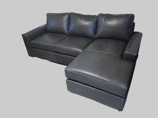 Mas Mesa 101" Deep Leather Reversible Chaise Sectional -