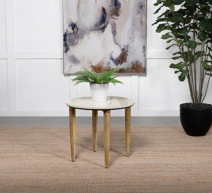 Alden Round Marble End Table