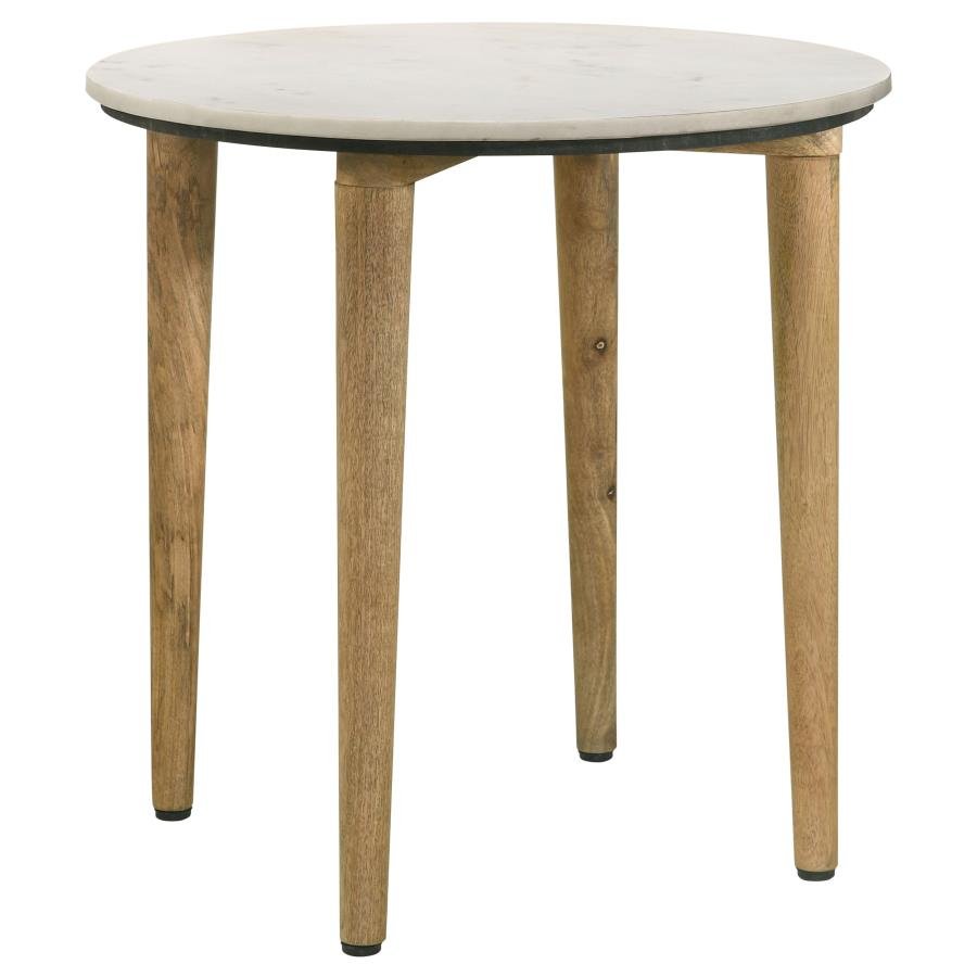 Alden Round Marble End Table -