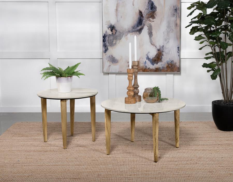 Alden Round Marble End Table