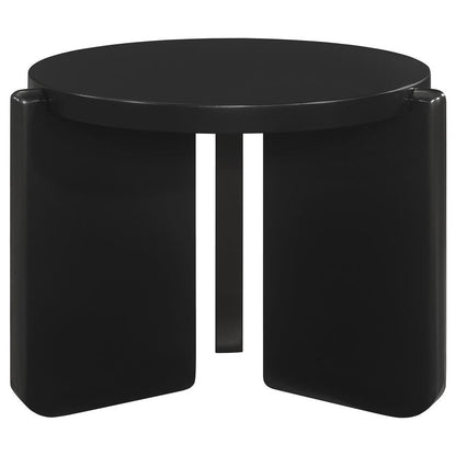 Corey Round Black End Table