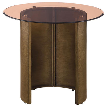 Moira Round Glass End Table