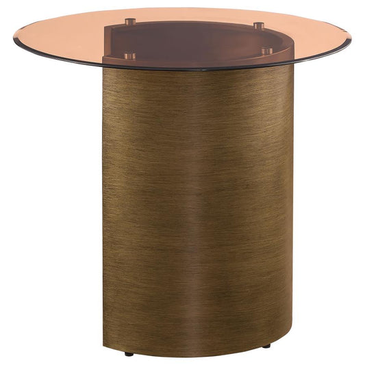 Moira Round Glass End Table