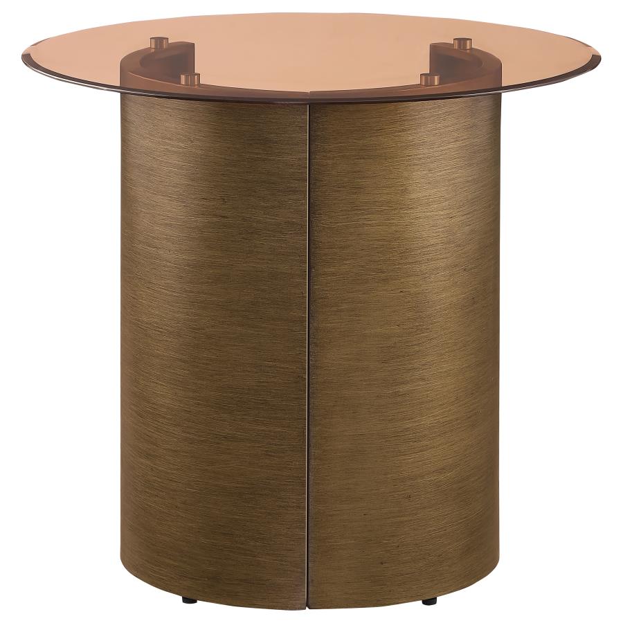 Moira Round Glass End Table