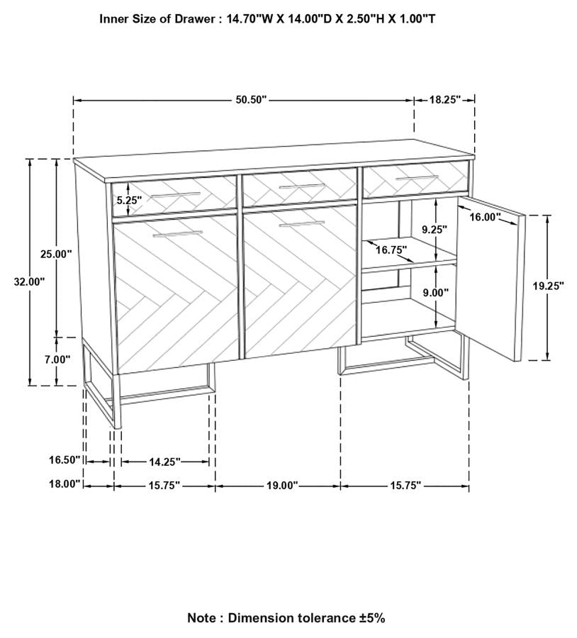 Kelly 3 Door Cabinet