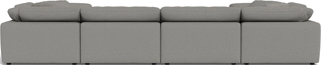 Fluffy 4 Corner U Sectional - Alley Pepper