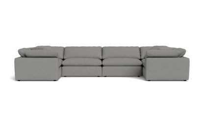 Fluffy 4 Corner U Sectional - Alley Pepper