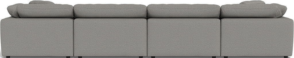 Fluffy 4 Piece Sectional W/Double Otto - Alley Pepper