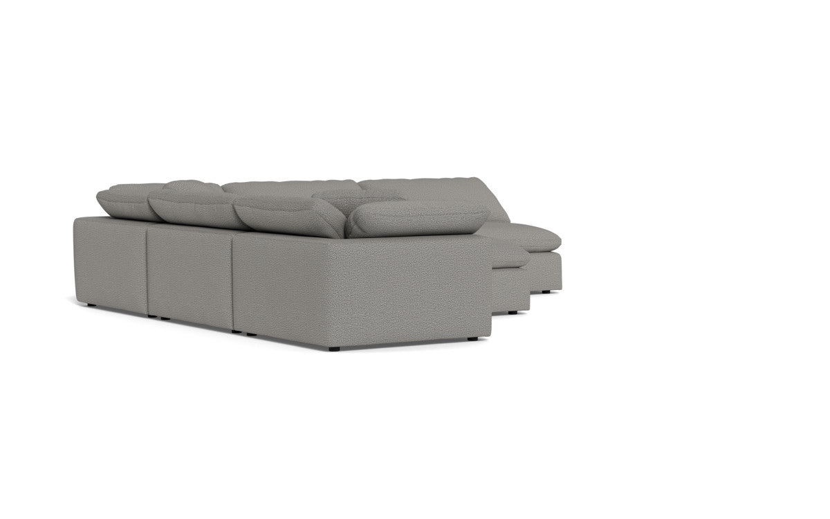 Fluffy 5 Piece Sectional W/Ottoman - Alley Pepper