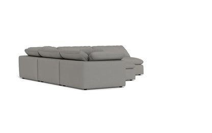 Fluffy 5 Piece Sectional W/Ottoman - Alley Pepper