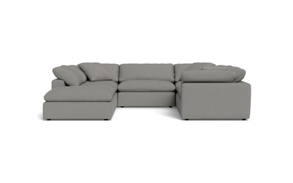 Fluffy 6 Piece Sectional W/Ottoman - Alley Pepper