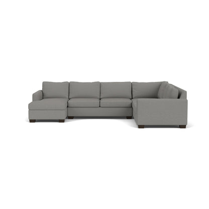 Track 141" Corner Sectionals W. Full Sleeper & Left Chaise - Alley Pepper