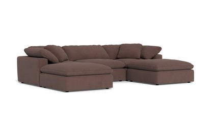 Fluffy 3 Piece Sofa W/Double Ottoman - Amigo II Dusk