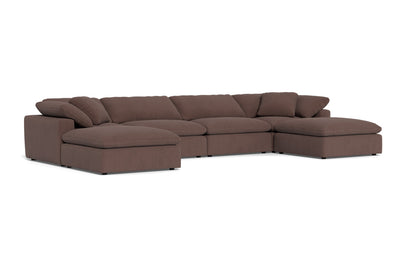 Fluffy 4 Piece Sectional W/Double Otto - Amigo II Dusk