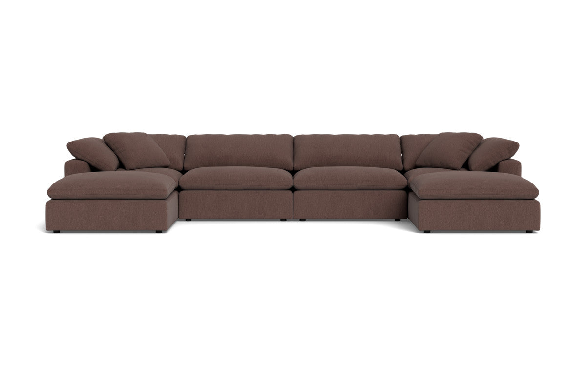 Fluffy 4 Piece Sectional W/Double Otto - Amigo II Dusk