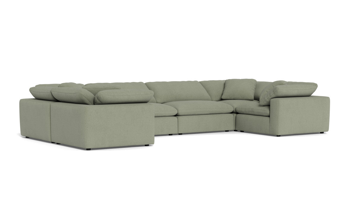 Fluffy 4 Corner U Sectional - Amigo II Sage