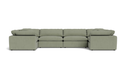 Fluffy 4 Corner U Sectional - Amigo II Sage