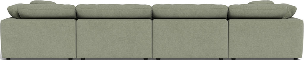 Fluffy 4 Piece Sectional W/Double Otto - Amigo II Sage