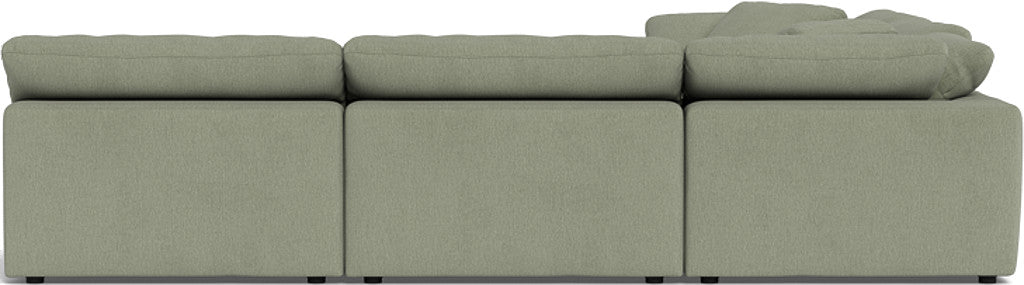 Fluffy 5 Piece Sectional W/Ottoman - Amigo II Sage