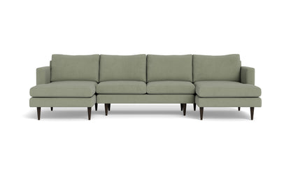 Wallace 126" Untufted Double Chaise U Sectional