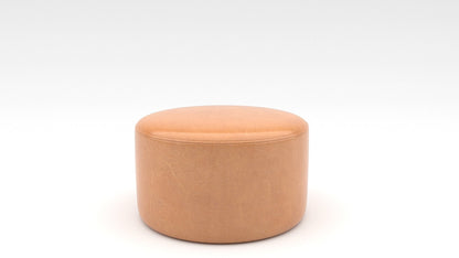 Ari 30" Leather Round Ottoman