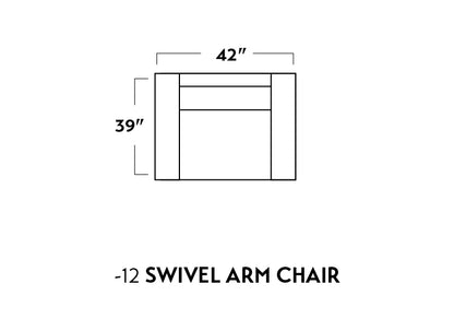 Track Leather Swivel Arm Chair