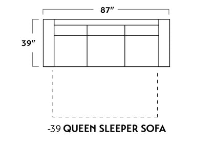 Track 87" Queen Sleeper Sofa Toscana Otter Quick Ship -